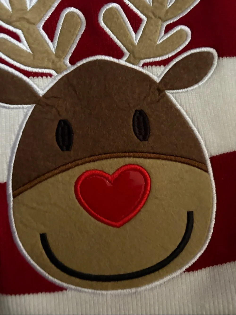 NWT-2XL Red & White Striped Reindeer Dog Sweater